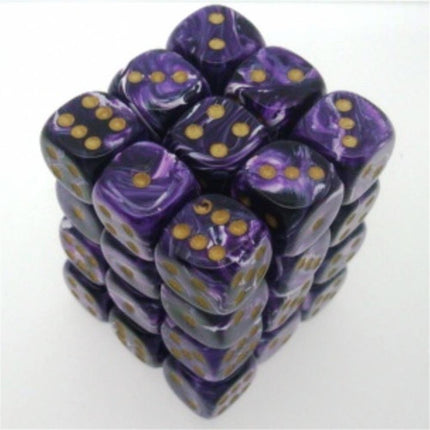 27837 Vortex Dice 12mm d6 Purple/gold