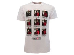 CASA DI CARTA  PERSONAGGI  T-shirt  S  bianca