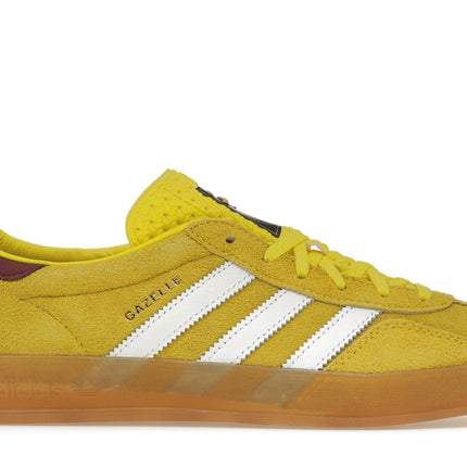 adidas gazelle indoor bright yellow collegiate burgundy (women's)