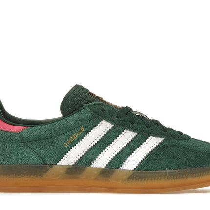 adidas gazelle indoor collegiate green lucid pink (women's)