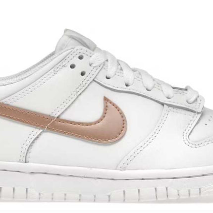 nike dunk low white pink (gs)