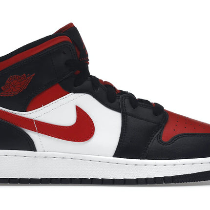 air jordan 1 mid black fire red (gs)