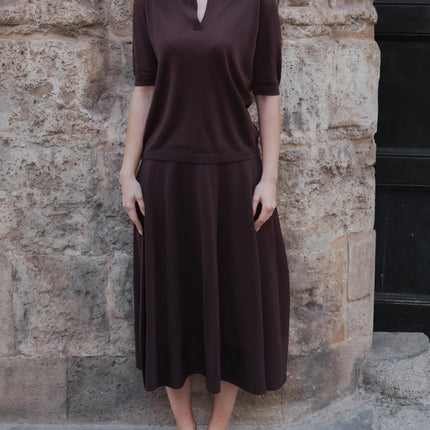 Extra Fine Merino Wool A-Line Skirt (3D-Knit)