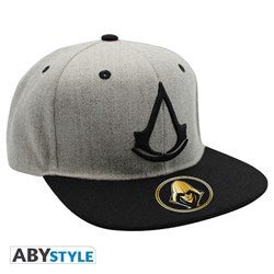 ABYSTYLE ASSASSIN'S CREED: CAPPELLINO GRIGIO CON LOGO NERO