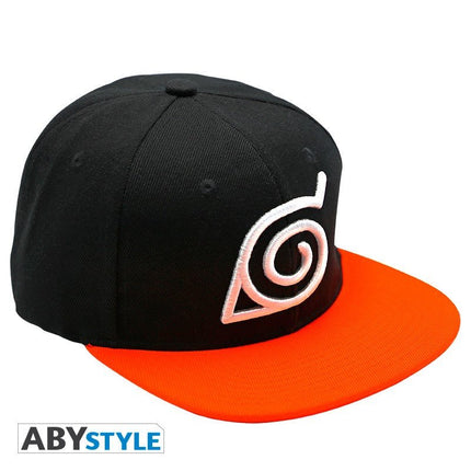 ABYSTYLE NARUTO SHIPPUDEN - Snapback Cappellino: "Konoha" - Black & Orange