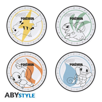 ABYSTYLE POKEMON - Set 4 Piatti: Starters + Pikachu