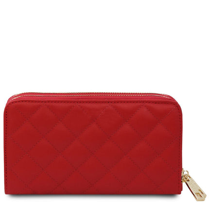 Ada - Double zip around soft quilted leather wallet | TL142349