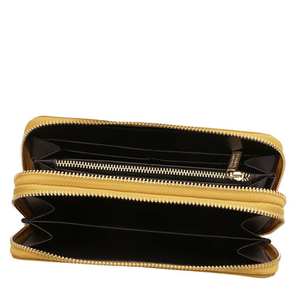 Ada - Double zip around soft quilted leather wallet | TL142349