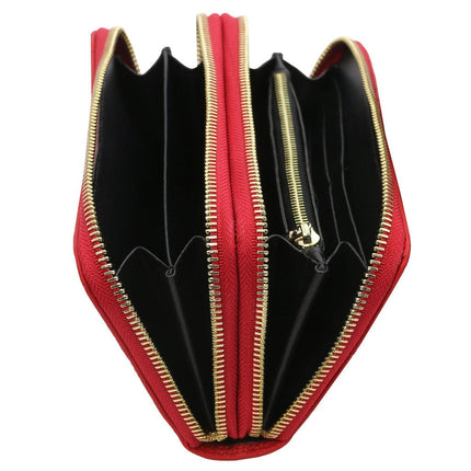 Ada - Double zip around soft quilted leather wallet | TL142349