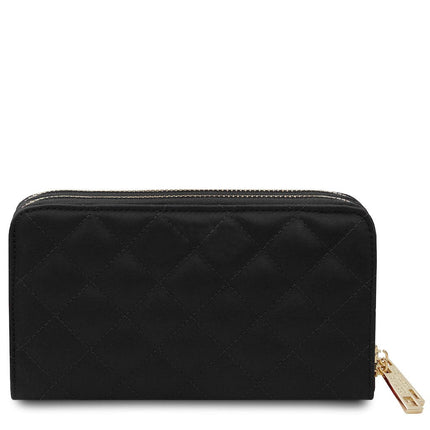 Ada - Double zip around soft quilted leather wallet | TL142349