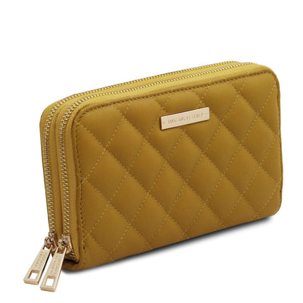 Ada - Double zip around soft quilted leather wallet | TL142349