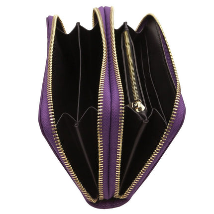 Ada - Double zip around soft quilted leather wallet | TL142349