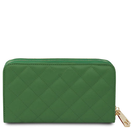 Ada - Double zip around soft quilted leather wallet | TL142349