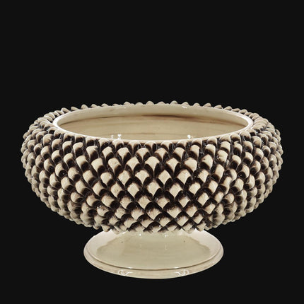 Alzata a Pigna d. 25/33 cm Madreperla Antichizzato in ceramica di Caltagirone