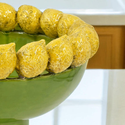 Alzata con limoni siciliani c/piede in stile moderno (diverse colorazioni)