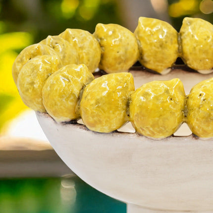 Alzata con limoni siciliani c/piede in stile moderno (diverse colorazioni)