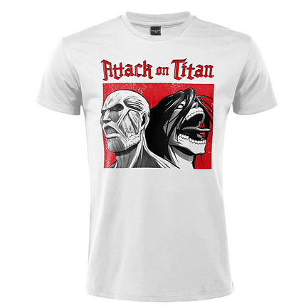 ATTACCO DEI GIGANTI - EREN VS COLOSSAL TITAN T-Shirt S bianca