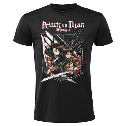 ATTACCO DEI GIGANTI - LEVI & EREN T-Shirt S nera
