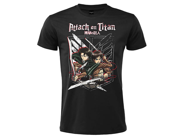 ATTACCO DEI GIGANTI - LEVI & EREN T-Shirt S nera