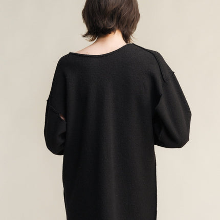 Boiled Wool V - Neck Dress