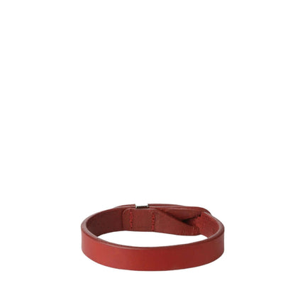 Bracciale Nobuckle Bull Rosso in Cuoio con Dettaglio Argento