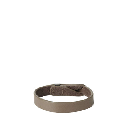 Bracciale Nobuckle Bull Taupe in Cuoio con Dettaglio Argento