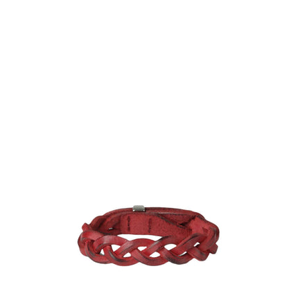 Bracciale Nobuckle Walk Rosso in Cuoio con Dettaglio Argento