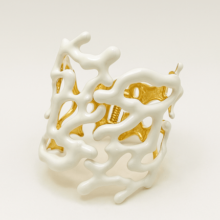 Bracciale rigido smaltato PARNIN Coral Luxe – Gioiello di tendenza rosso, bianco e turchese