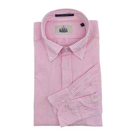Camicia Brad Stripe Uomo Pink/White