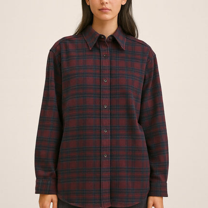 Camicia Flanella Check Donna Blue Wash