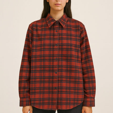 Camicia Flanella Check Donna Green Wash