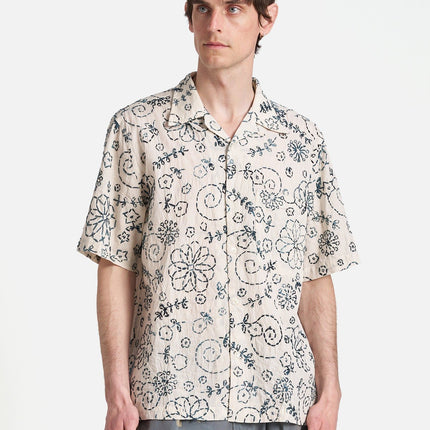 Camicia Kantha Uomo Ecru Charcoal
