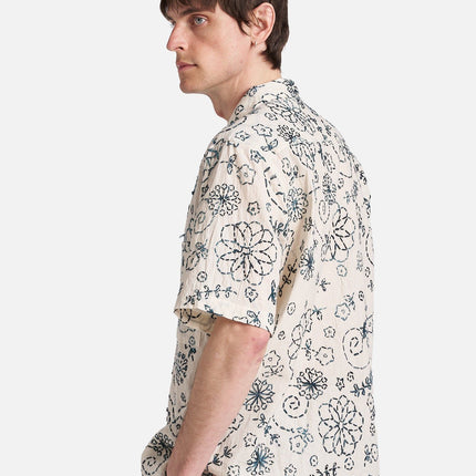 Camicia Kantha Uomo Ecru Charcoal
