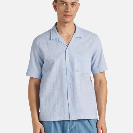 Camicia Seersucker Uomo Pale Blue