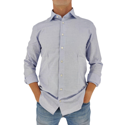 Camicia Simo Uomo Light Blue/White