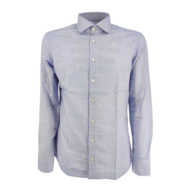 Camicia Simo Uomo Light Blue/White