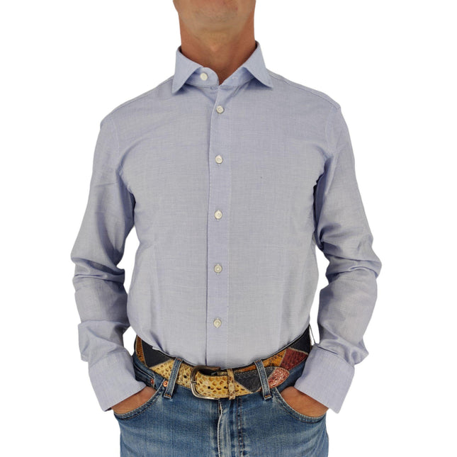Camicia Simo Uomo Light Blue/White