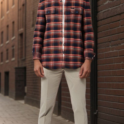 Camicia Vintage Flannel Uomo Black/Rust/Multi