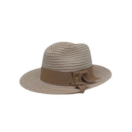 Cappello Righe con Fiocco Beige