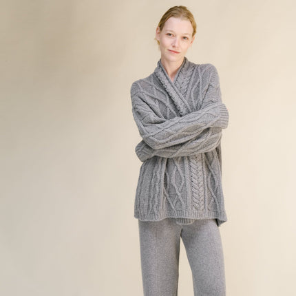 Cashmere Mix Aran Cardigan