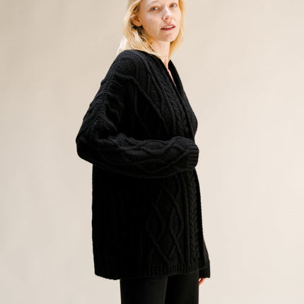 Cashmere Mix Aran Cardigan