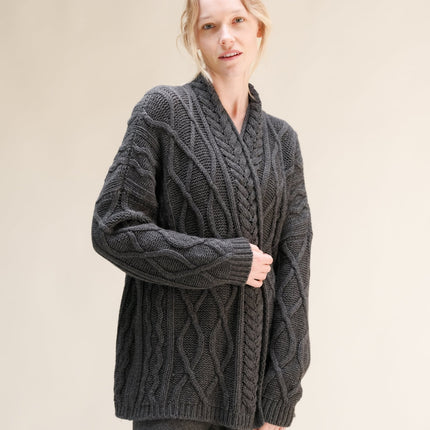 Cashmere Mix Aran Cardigan
