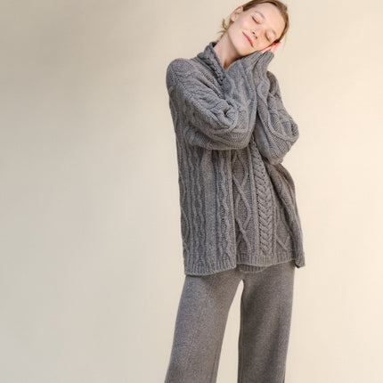 Cashmere Mix Aran Cardigan