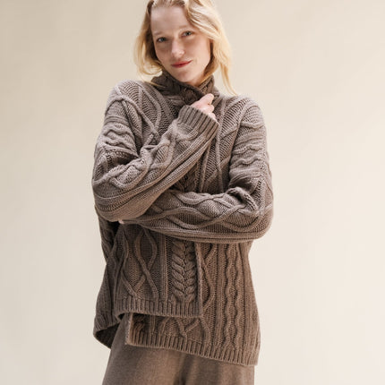 Cashmere Mix Aran Cardigan