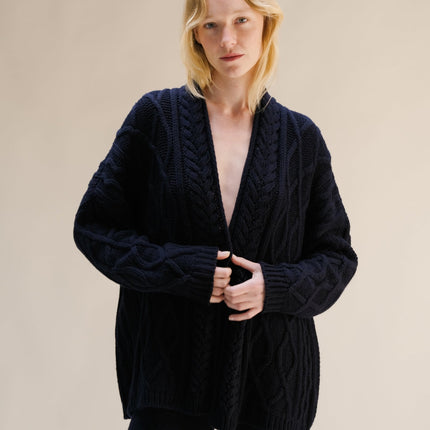 Cashmere Mix Aran Cardigan