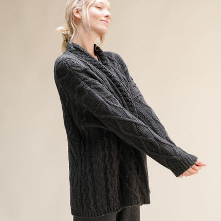 Cashmere Mix Aran Cardigan