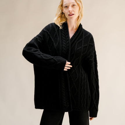 Cashmere Mix Aran Cardigan