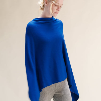 Cashmere Mix Asymmetric Poncho