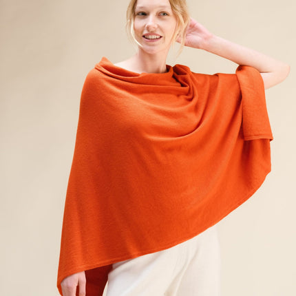 Cashmere Mix Asymmetric Poncho