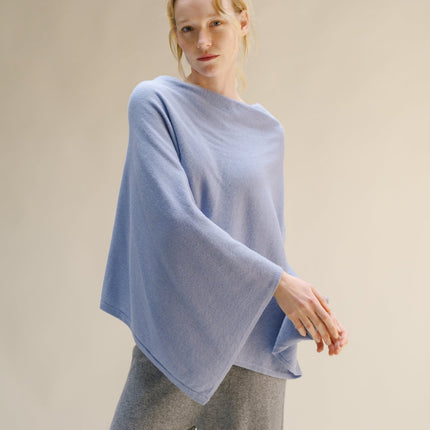 Cashmere Mix Asymmetric Poncho